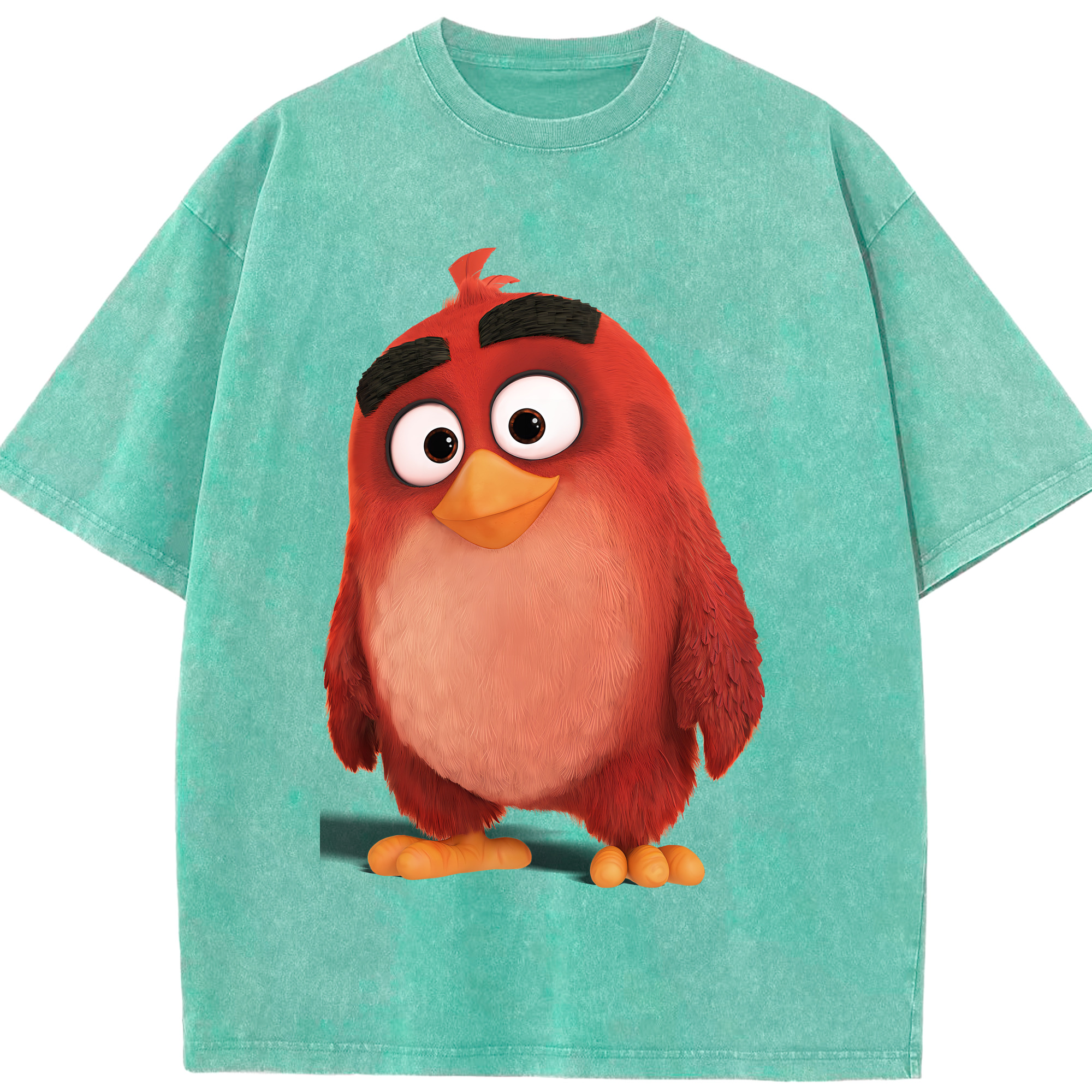 （画像用） Angry Birds アングリーバード 綿100% ヴィンテージ風 半袖Tシャツ（フロントプリント）